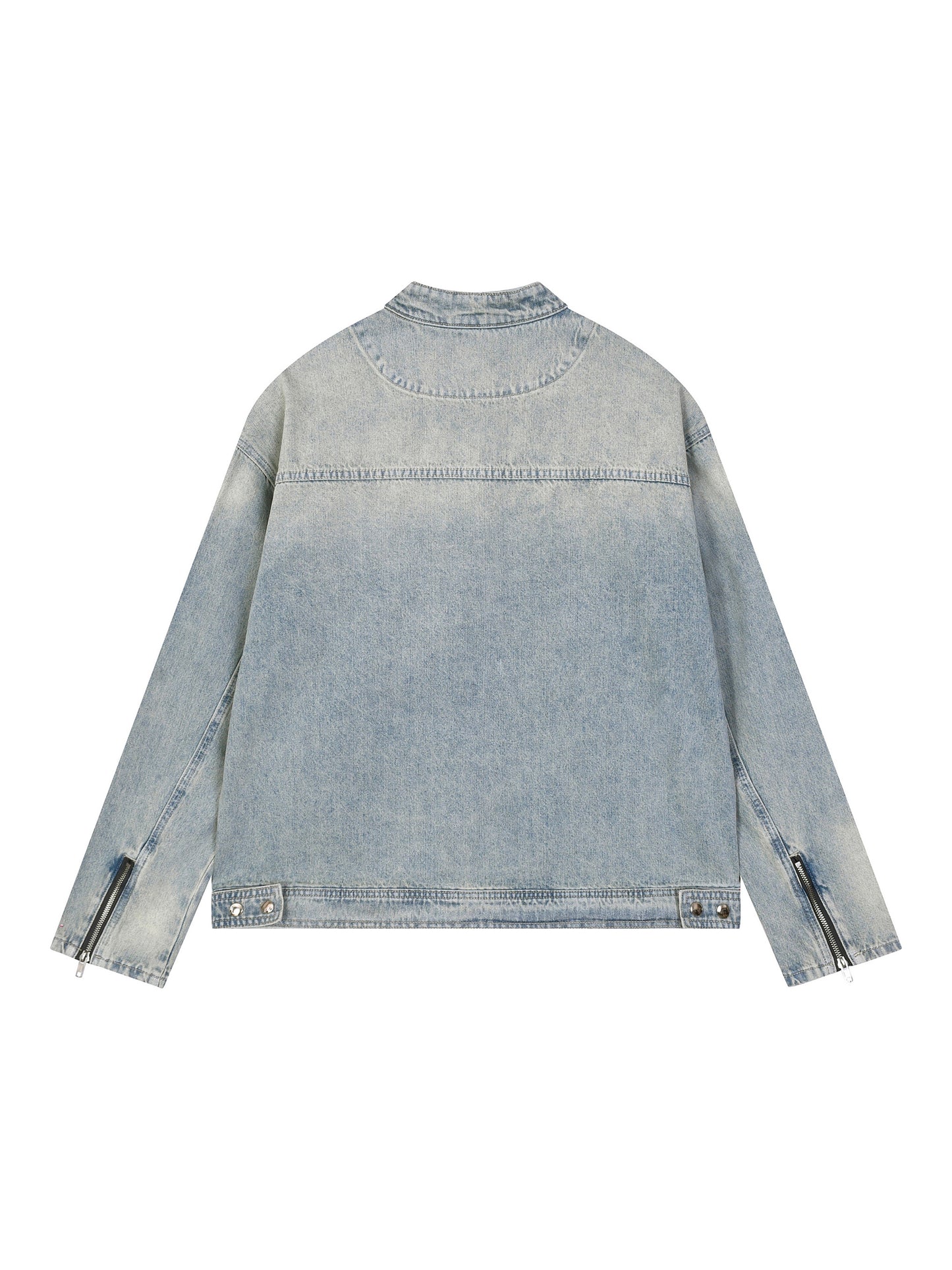 Vintage Wash Zip Denim Jacket